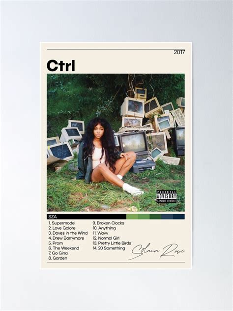 SZA Poster CTRL Poster SZA Ctrl Tracklist Solana Rowe Album