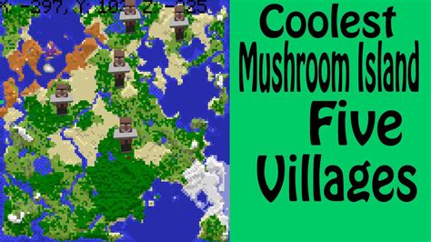 Minecraft Console Seed Awesome Mushroom Island 5 Villages Youtube