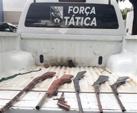 PM apreende armas usadas em caça predatória na cidade de Queimadas