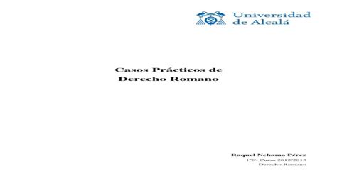 Casos Prácticos Derecho Romano Pdf Document