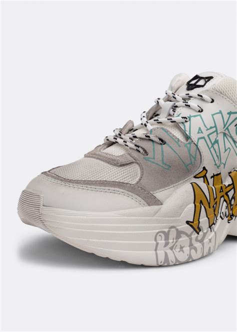 Naked Wolfe Titan Grafiti Sneakers For Men White In UAE Level Shoes