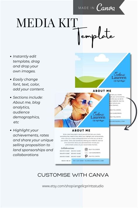 2 Page Travel Blogger Media Kit Influencer Media Kit Blog Etsy