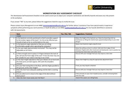 Workstation Assessment Form