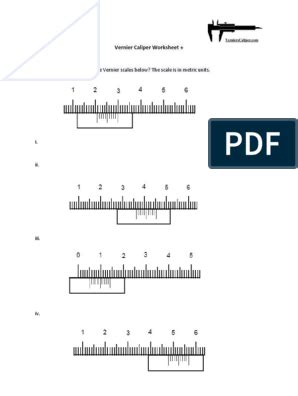 Vernier Caliper Reading Exercises