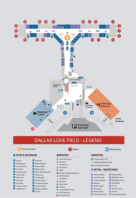 Dallas Love Field Terminal Map - Map Of Wake