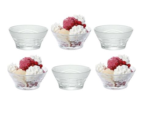 Glass Dessert Bowls Sundae Ice Cream Glasses Set Of Stackable