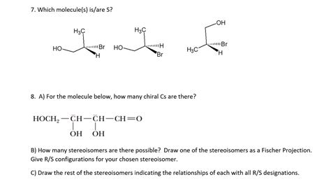 Solved Which Molecule S Is Are S Oh H C H C Ho Ti Br Ho H Br