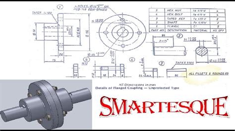 Solidworks Flange Coupling Assembly Youtube