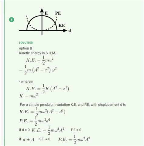 For A Simple Pendulum A Graph Is Plotted Between Its Kinetic Energy