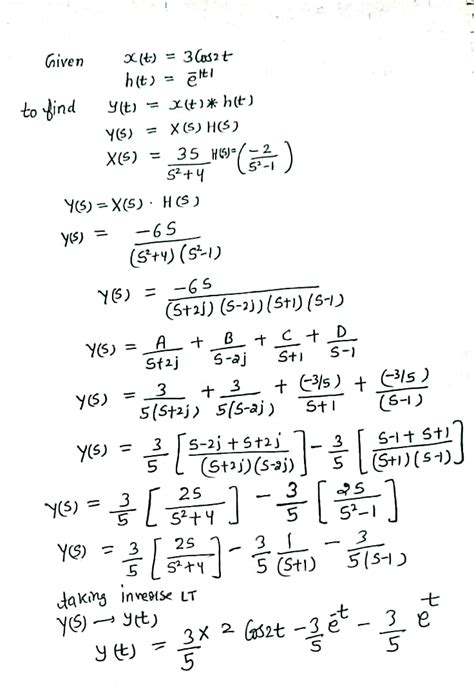 Solved Find The Convolution Of Two Continuous Time Signal Xt3cos2t