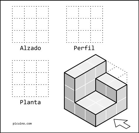 Vistas Dibujo Técnico Picuino Autocad isometric drawing