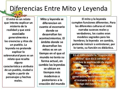 Cuadros Comparativos Entre Concepto De Mito Y Leyenda Mitos Y