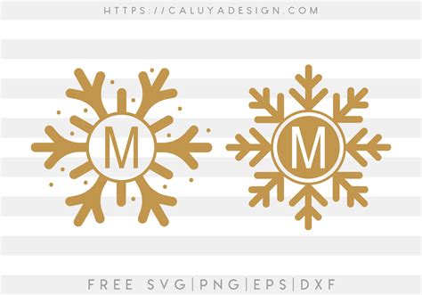 Free Snowflake Monogram Svg Png Eps Dxf By Caluya Design