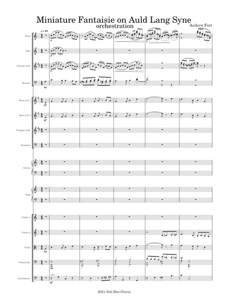 Miniature Fantaisie On Auld Lang Syne Orchestrated Sheet Music For