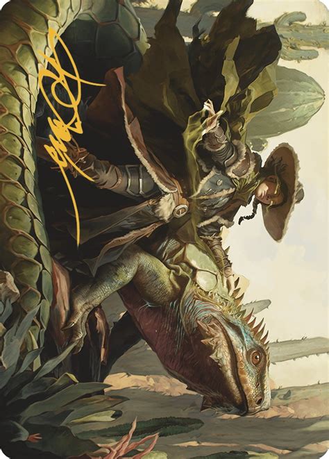 Outcaster Trailblazer Art Card Gold Stamped Signature Art Series Outlaws Of Thunder