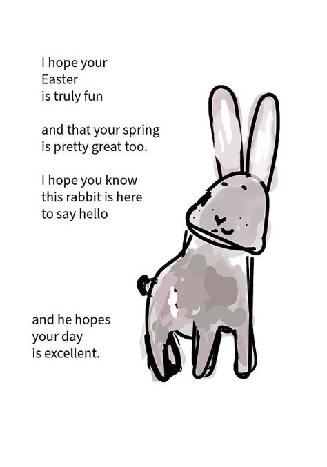 Rabbit Easter Poem Digital Art By Ashley Rice Pixels