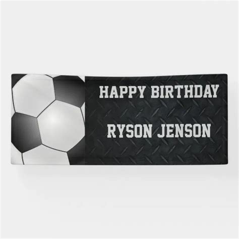 Happy Birthday Soccer Ball Child's Birthday Banner | Zazzle