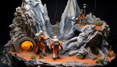 Un Diorama Perdu Dans L Espace Photo Premium