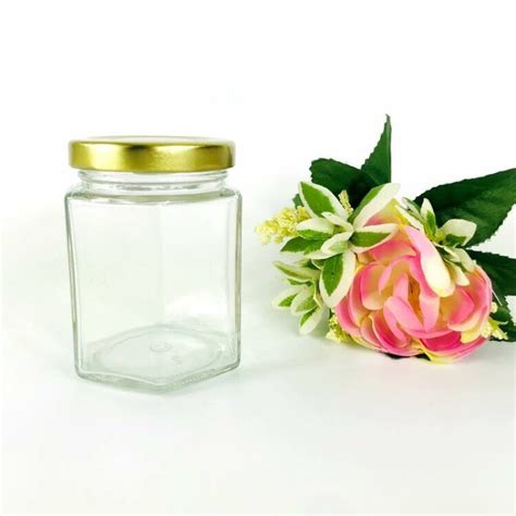 Food Grade Airtight High Quality Glass Jar Bottle Hexagon Jar Ml