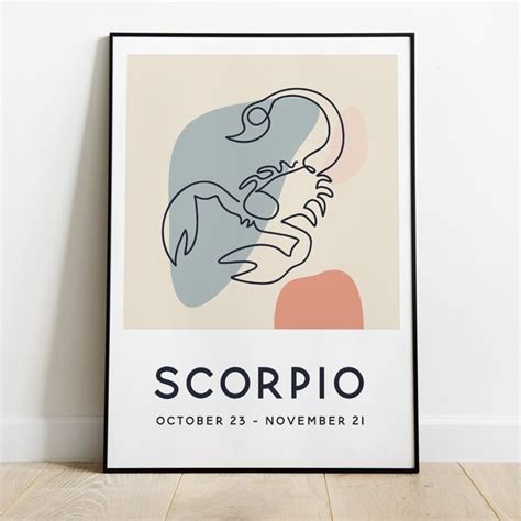 Scorpio Line Art Etsy