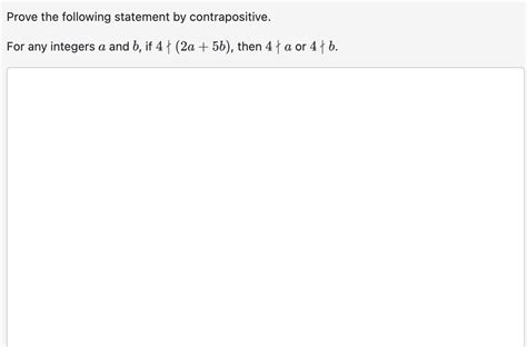 Solved Prove The Following Statement By Contrapositive For Chegg