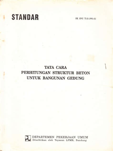 Sksni T 15 1991 03 Tata Cara Perhitungan Struktur Beton Untuk