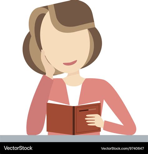 Woman Reading Book Royalty Free Vector Image Vectorstock