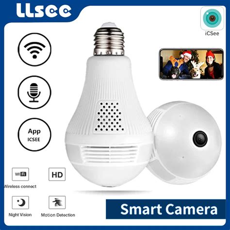 Llsee Icsee E Bulb Light Camera Wifi Ip Hd Panoramic D Vr Fisheye