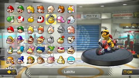 Mario Kart 8 Deluxe Character Selection Screen