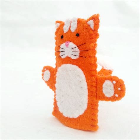 Cat Finger Puppet Felt Finger Puppet Cat Animal Puppet Cat Etsy