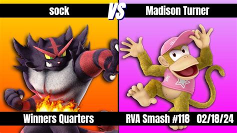 RVA Smash 118 Sock Incineroar Vs Madison Turner Diddy Kong