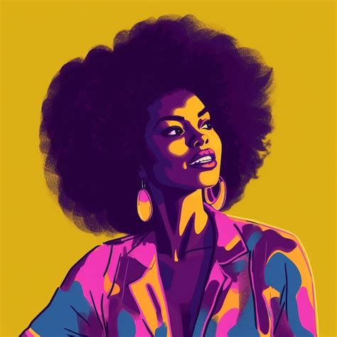 Imagem De Desenho Animado De Uma Bela Mulher Negra Colorida Rosto