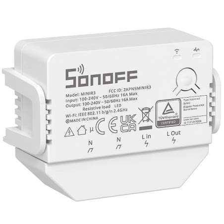 Sonoff MINIR3 Módulo Interruptor p Automação Wi Fi 100 240V 16A