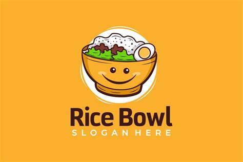 Rice bowl logo design template 6207675 Vector Art at Vecteezy