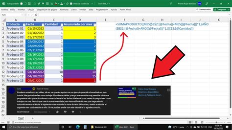 C Mo Crear Un Acumulado Por Meses En Una Tabla De Excel Con F Rmulas