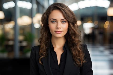 Premium Ai Image A Woman In A Black Suit