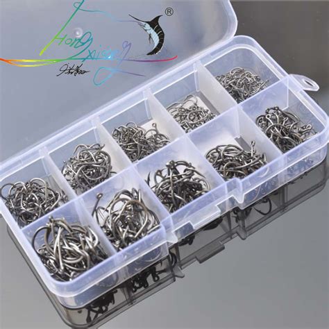 Pcs Set Fishing Hooks Mixed Size High Carbon Steel Hook With