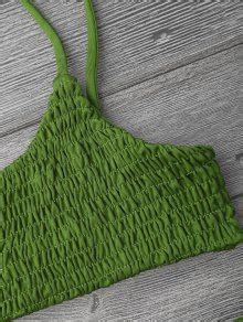 Smocked Bikini Top And Bottoms In GRASS GREEN ZAFUL