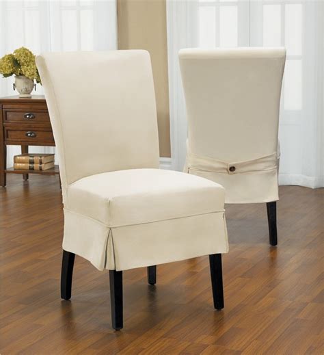 Duck Mid Pleat Relaxed Fit Dining Chair Slipcover With Buttons