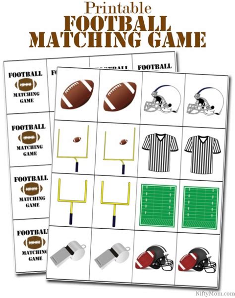 Printable Football Matching Game For Kids Nifty Mom