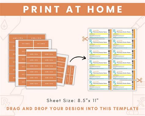 Prescription Label Template Editable Rx Bottle Label Etsy