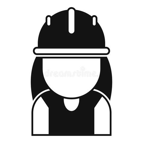 Female Construction Worker Wearing Hard Hat Safety Icon Stock Vector