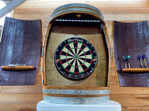 Wine Barrel Dartboard Cabinet