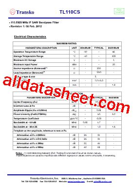 TL110CS Datasheet PDF Transko Electronics Inc