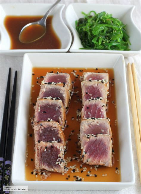 Tataki de atún con salsa ponzu Receta japonesa fácil para hacer en casa