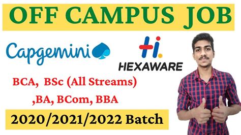 Capgemini Off Campus Drive For Freshers Batch Bca Bsc