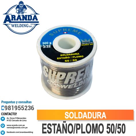 Soldadura EstaÑoplomo 6040 Aranda Welding Premium Welding Products