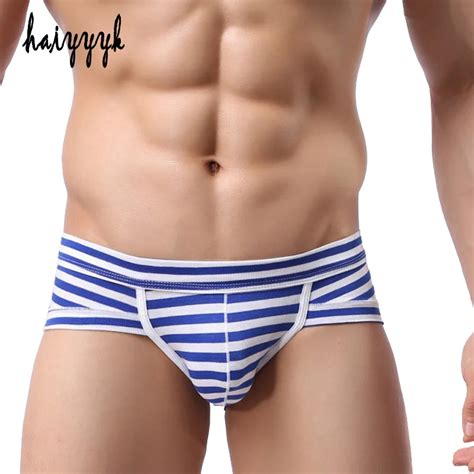 Hot Cotton Stripes Men S Briefs Soft Comfortable U Convex Sexy