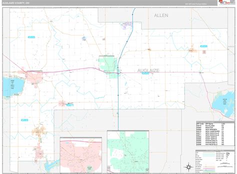 Auglaize County Oh Wall Map Premium Style By Marketmaps