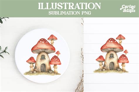 Mushroom House Sublimation Design Graphic By Carla C Designs · Creative